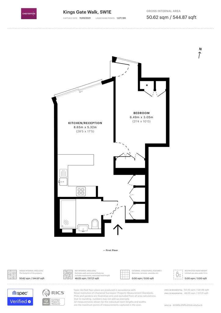 1 bedroom flat to rent - floorplan