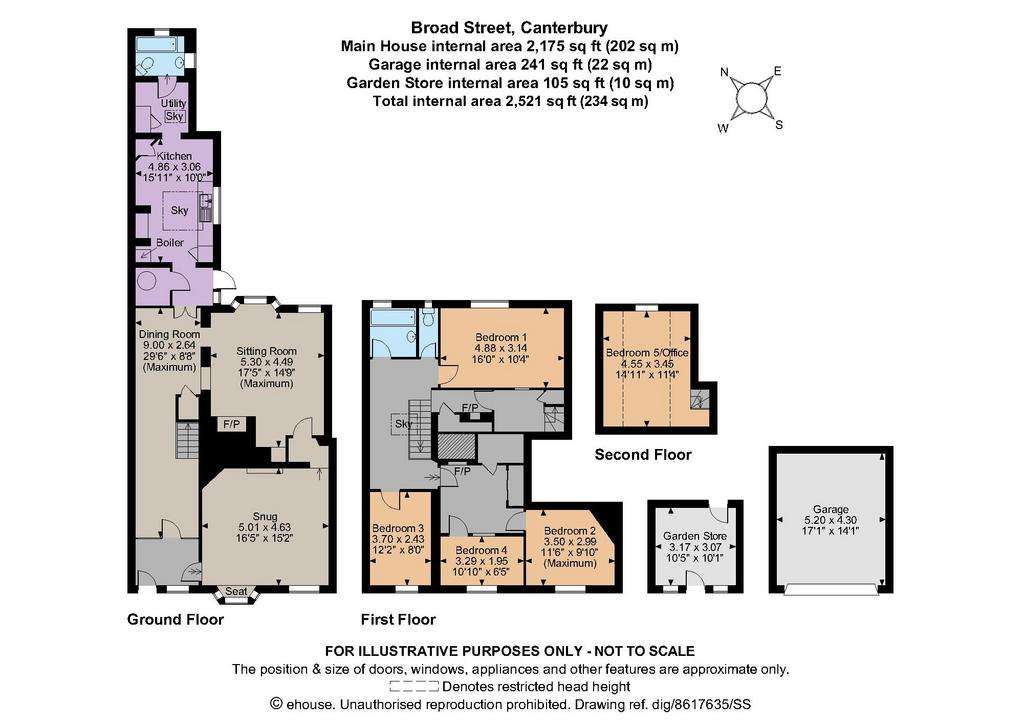 5 bedroom terraced house for sale - floorplan