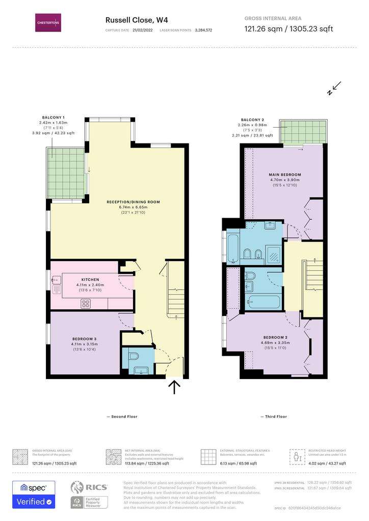 3 bedroom flat to rent - floorplan