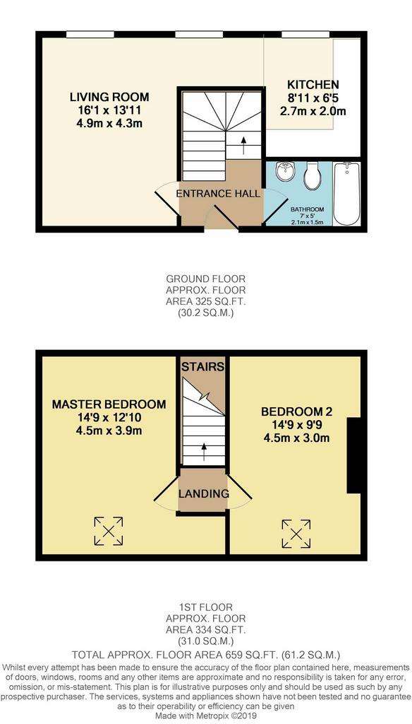 2 bedroom maisonette to rent - floorplan