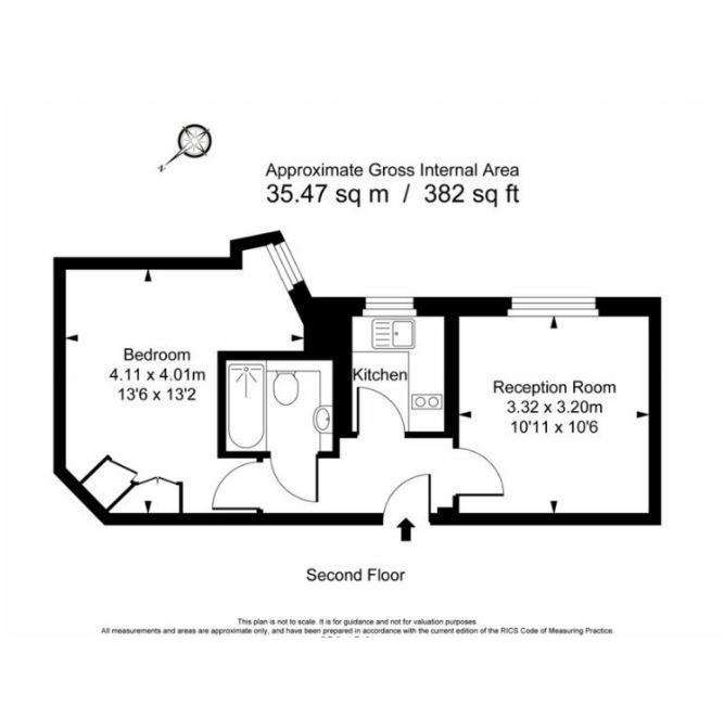 1 bedroom flat to rent - floorplan