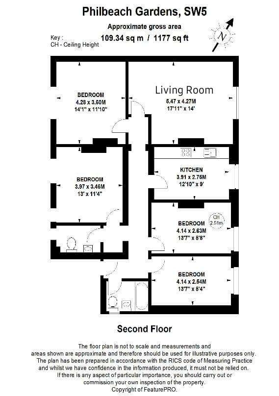 4 bedroom flat to rent - floorplan