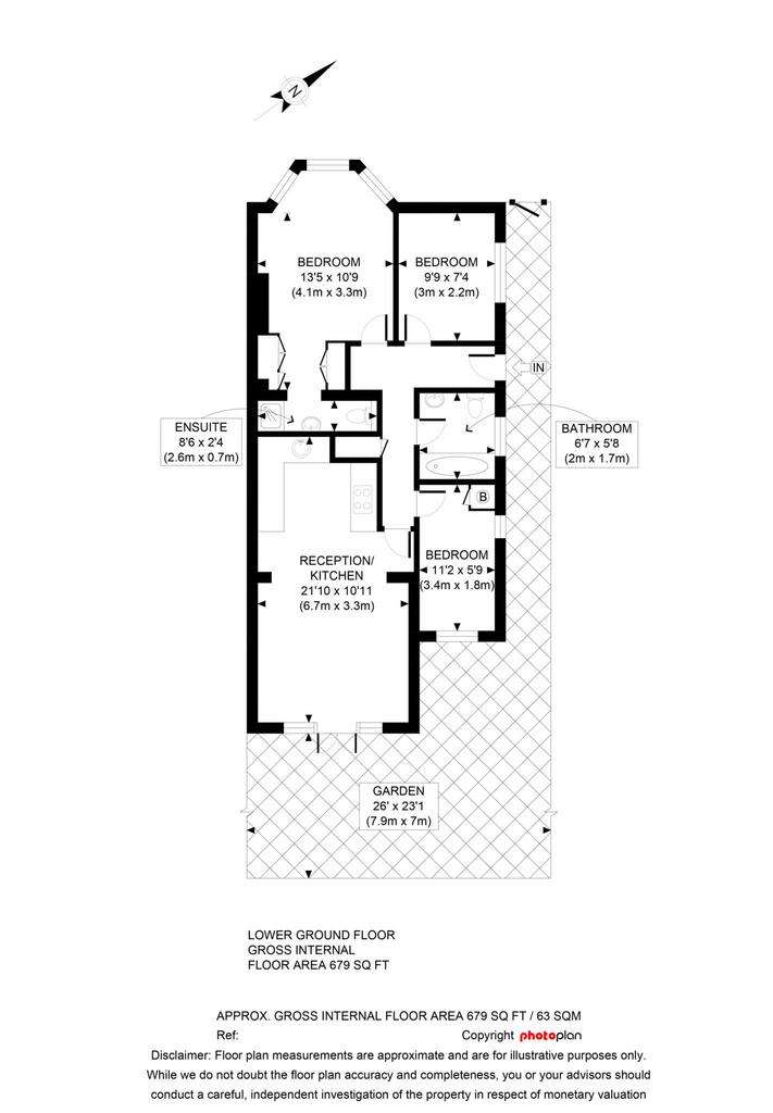 2 bedroom flat to rent - floorplan