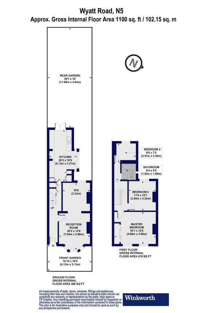 3 bedroom terraced house to rent - floorplan