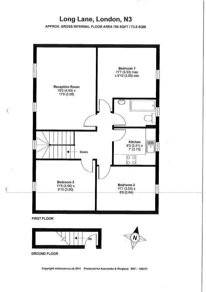 2 bedroom flat to rent - floorplan