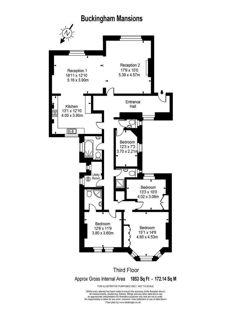 4 bedroom flat to rent - floorplan