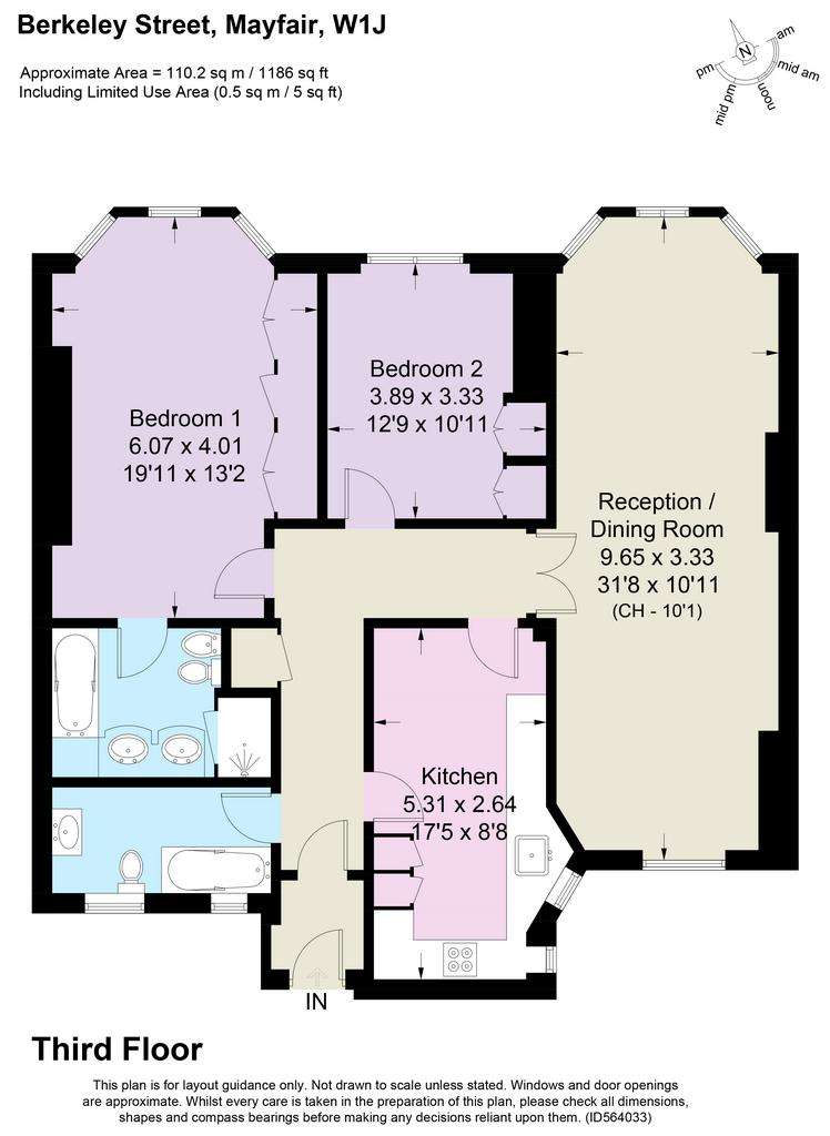 2 bedroom flat to rent - floorplan