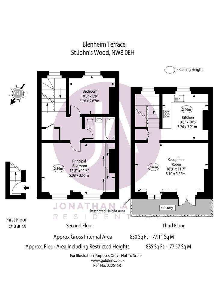 2 bedroom duplex apartment to rent - floorplan