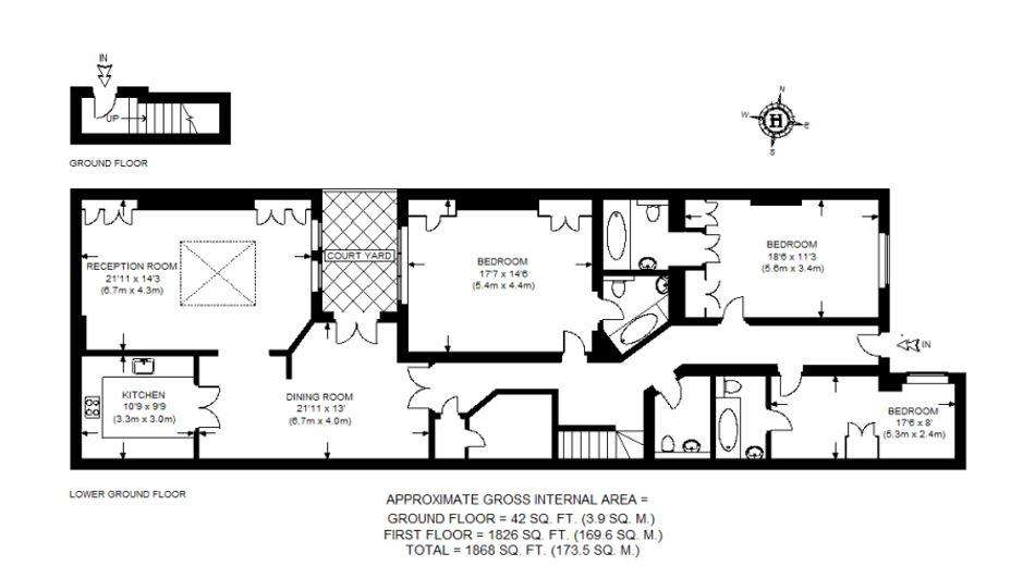 3 bedroom flat to rent - floorplan