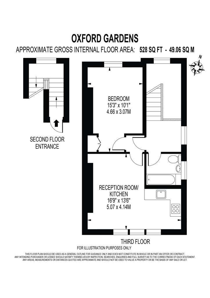 1 bedroom flat to rent - floorplan