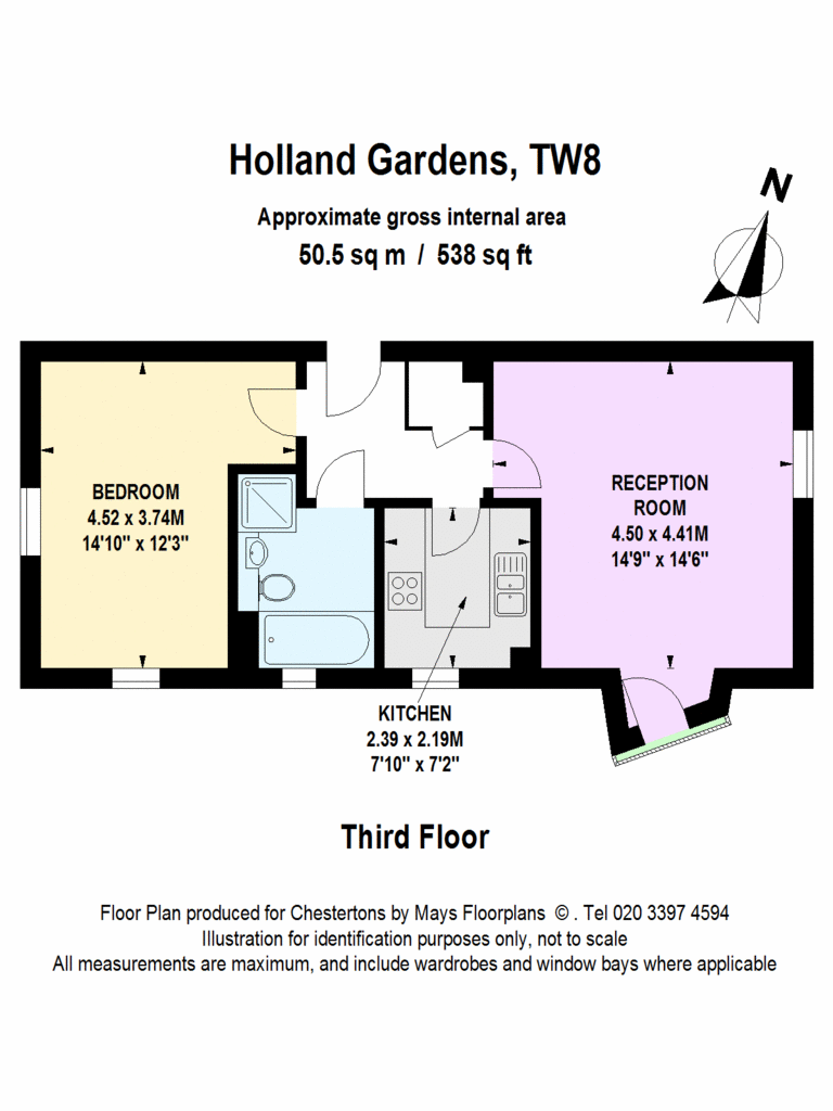 1 bedroom flat to rent - floorplan