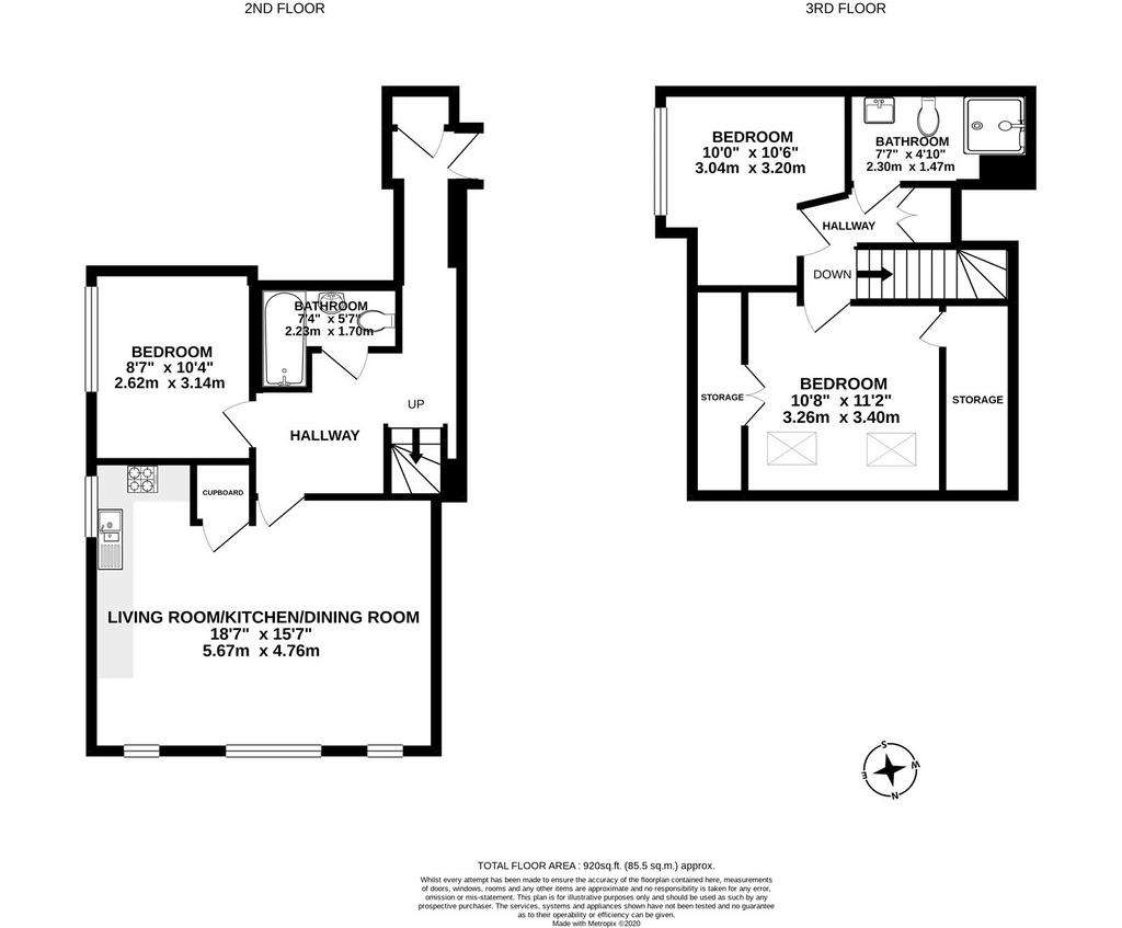 3 bedroom flat to rent - floorplan