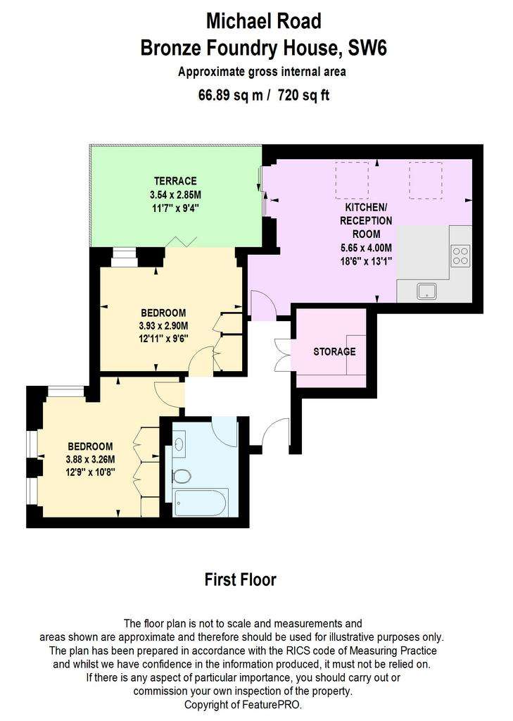 2 bedroom flat to rent - floorplan