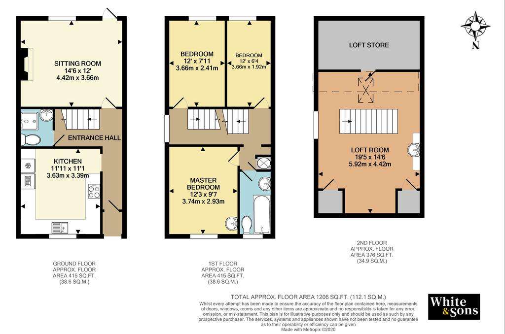 3 bedroom semi-detached house to rent - floorplan