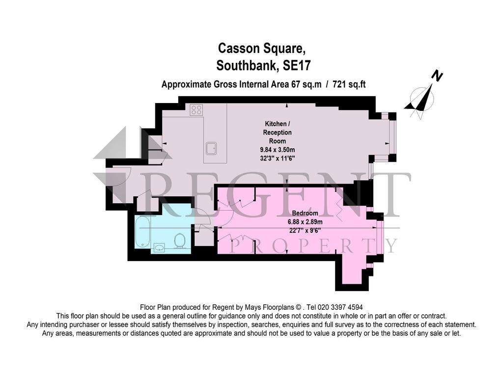 1 bedroom flat to rent - floorplan