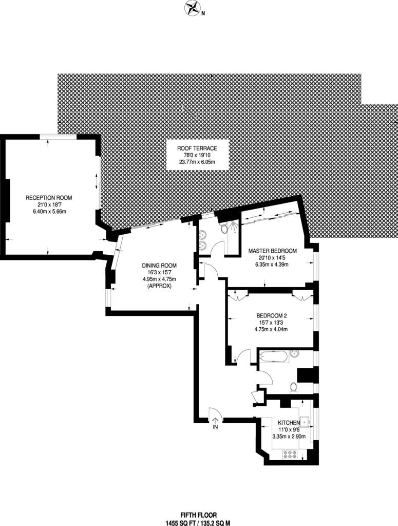 2 bedroom penthouse apartment to rent - floorplan