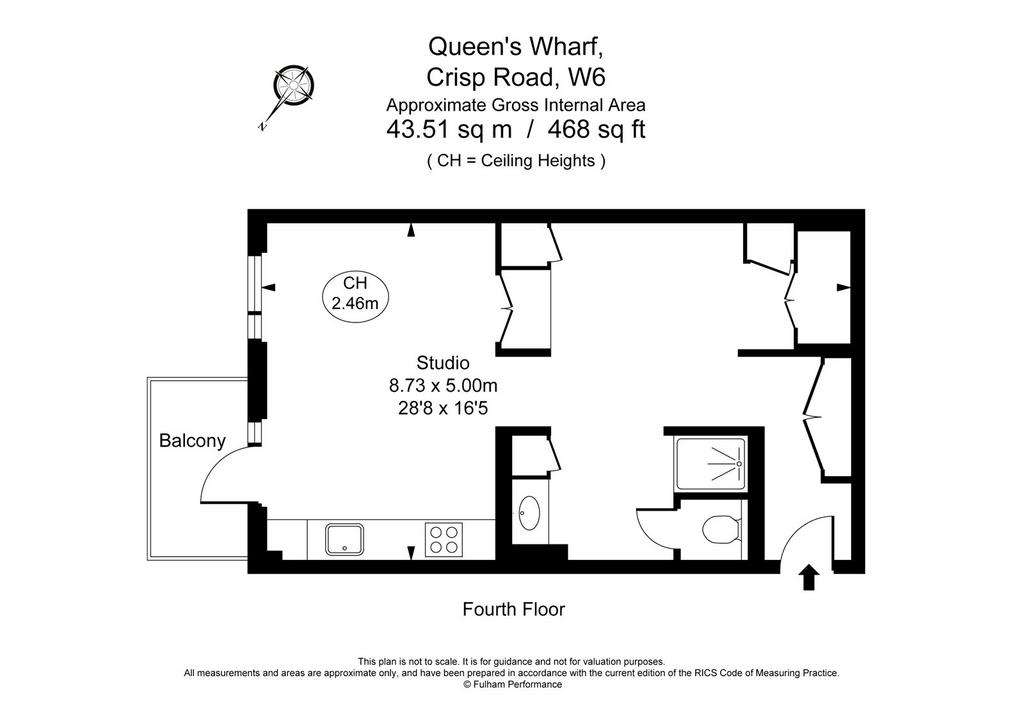 Studio flat to rent - floorplan