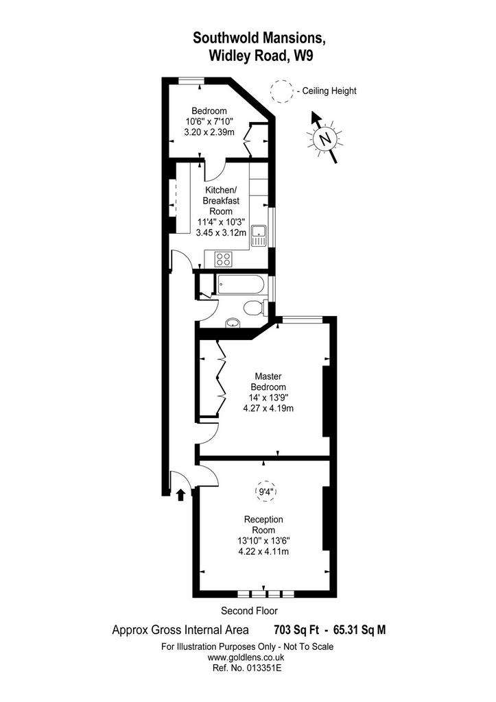 2 bedroom flat to rent - floorplan