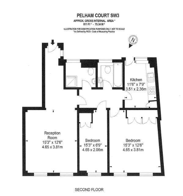 2 bedroom flat to rent - floorplan