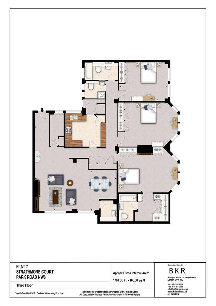 3 bedroom flat to rent - floorplan