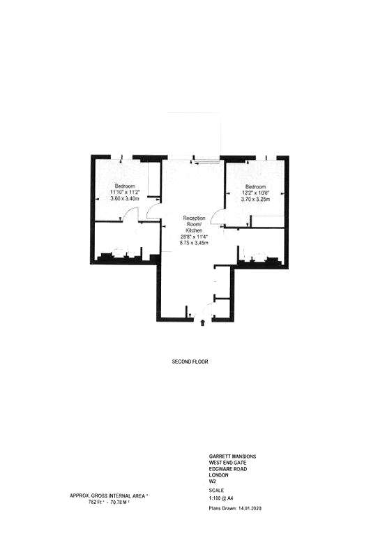 2 bedroom flat to rent - floorplan