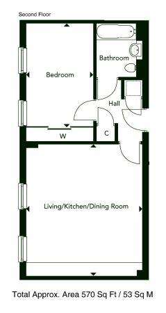 1 bedroom flat to rent - floorplan