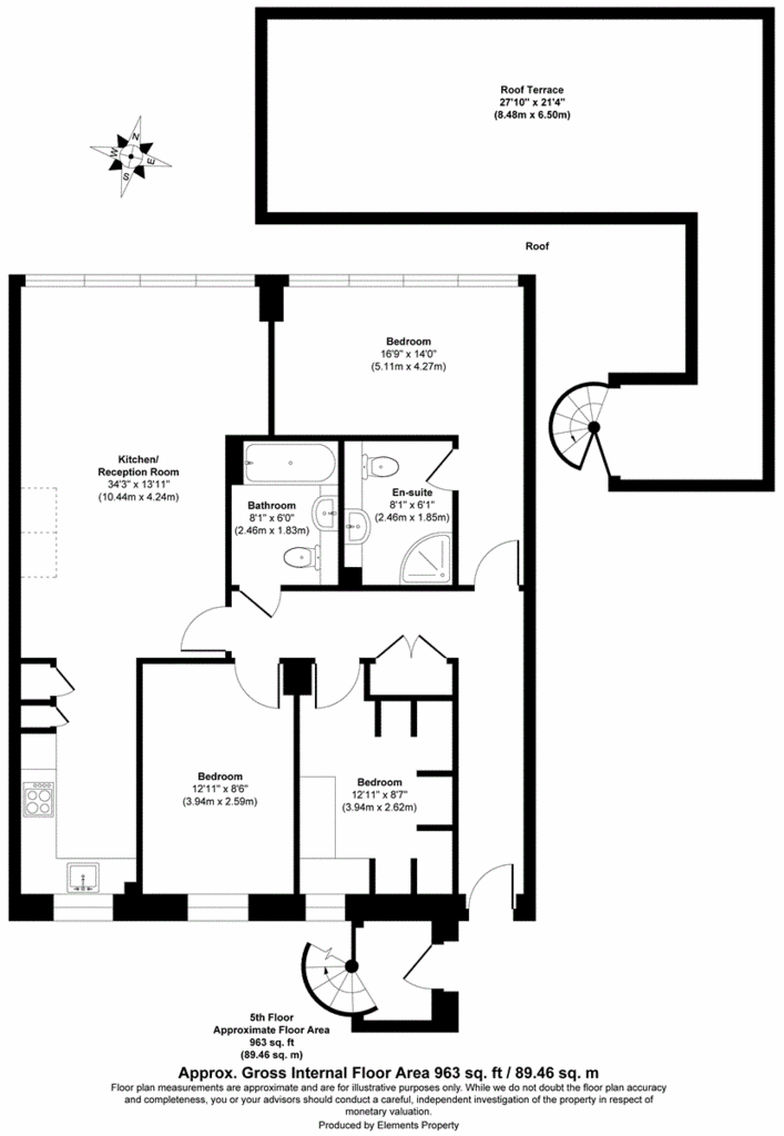 2 bedroom flat to rent - floorplan