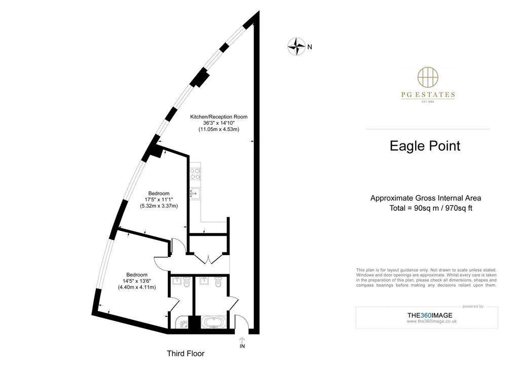 2 bedroom flat to rent - floorplan