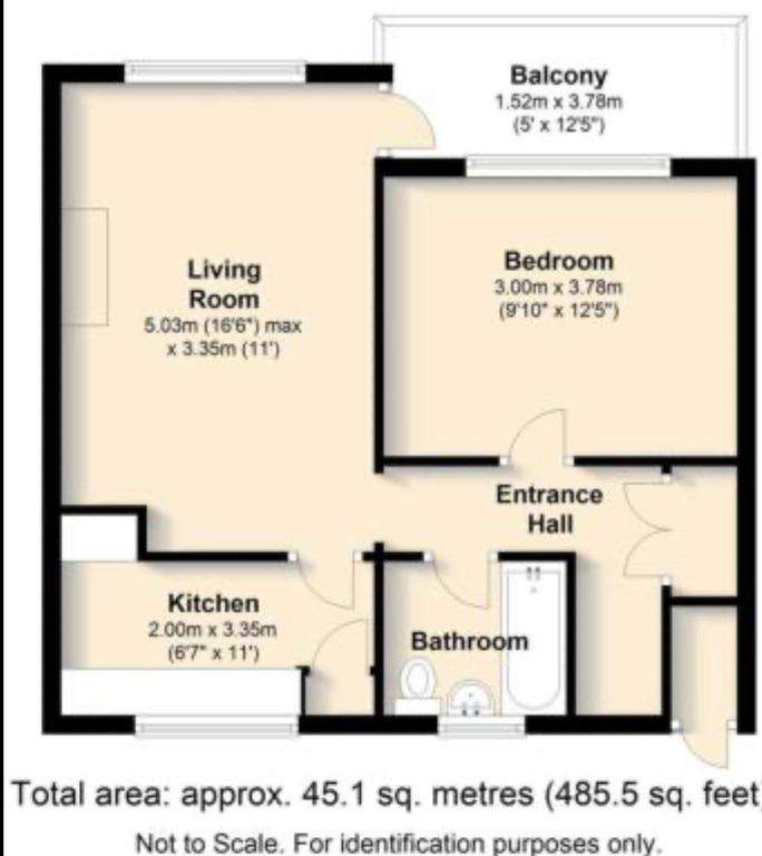 1 bedroom flat to rent - floorplan