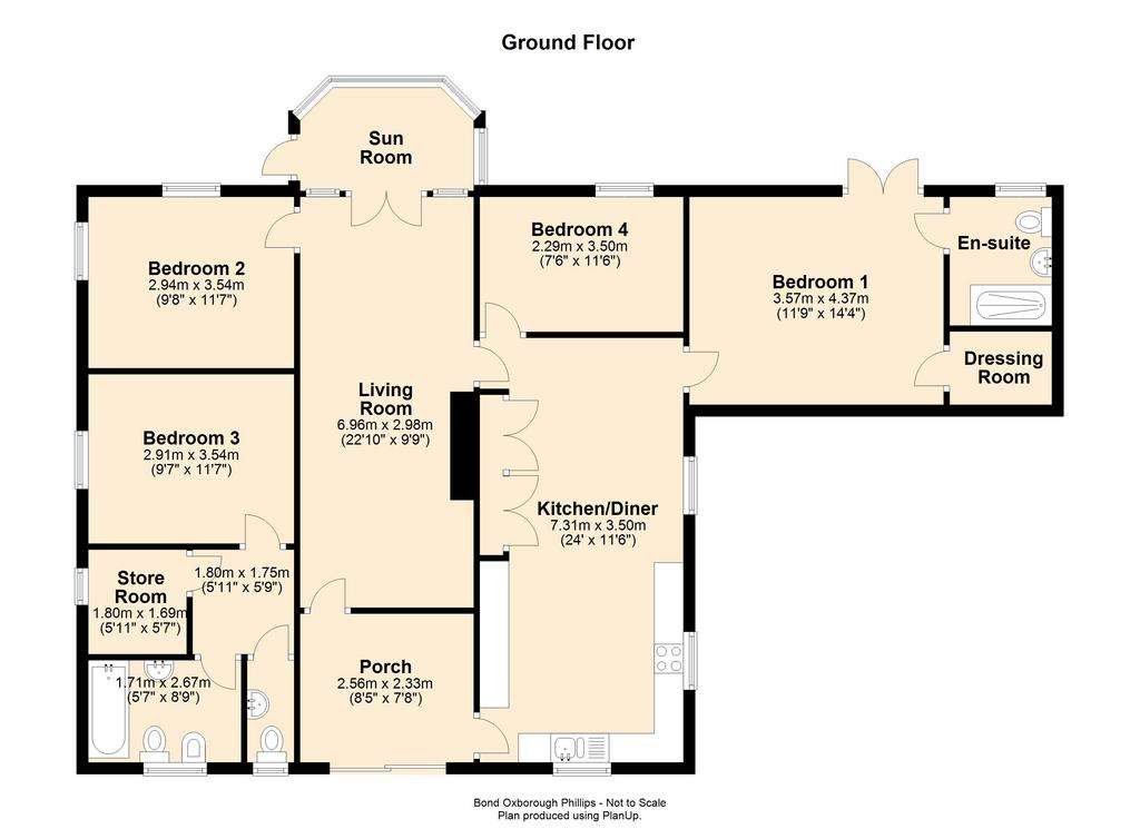 4 bedroom bungalow to rent - floorplan