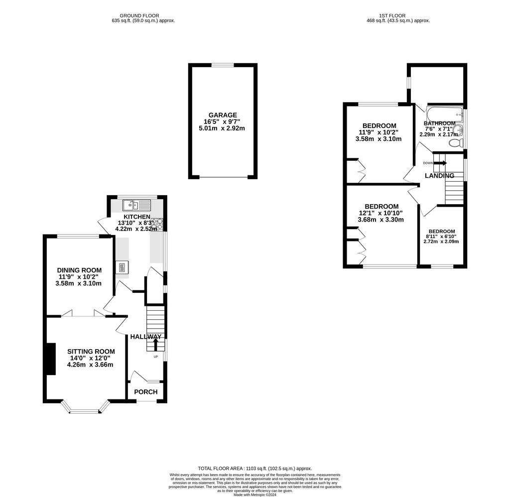 3 bedroom semi-detached house to rent - floorplan