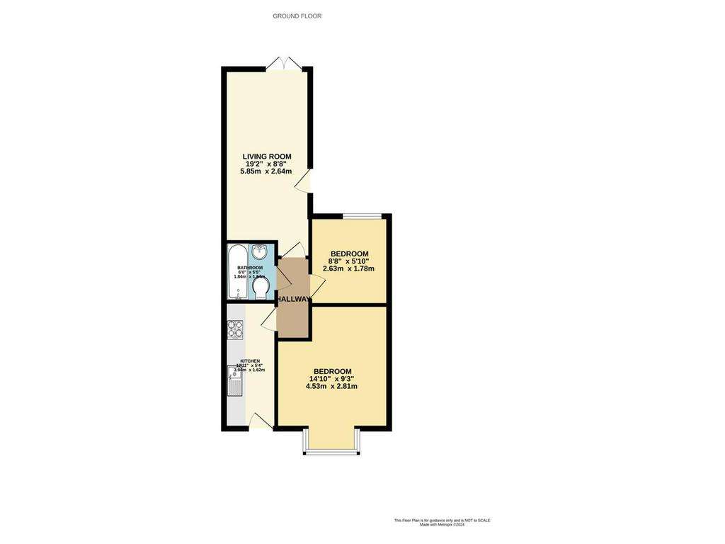 2 bedroom flat to rent - floorplan