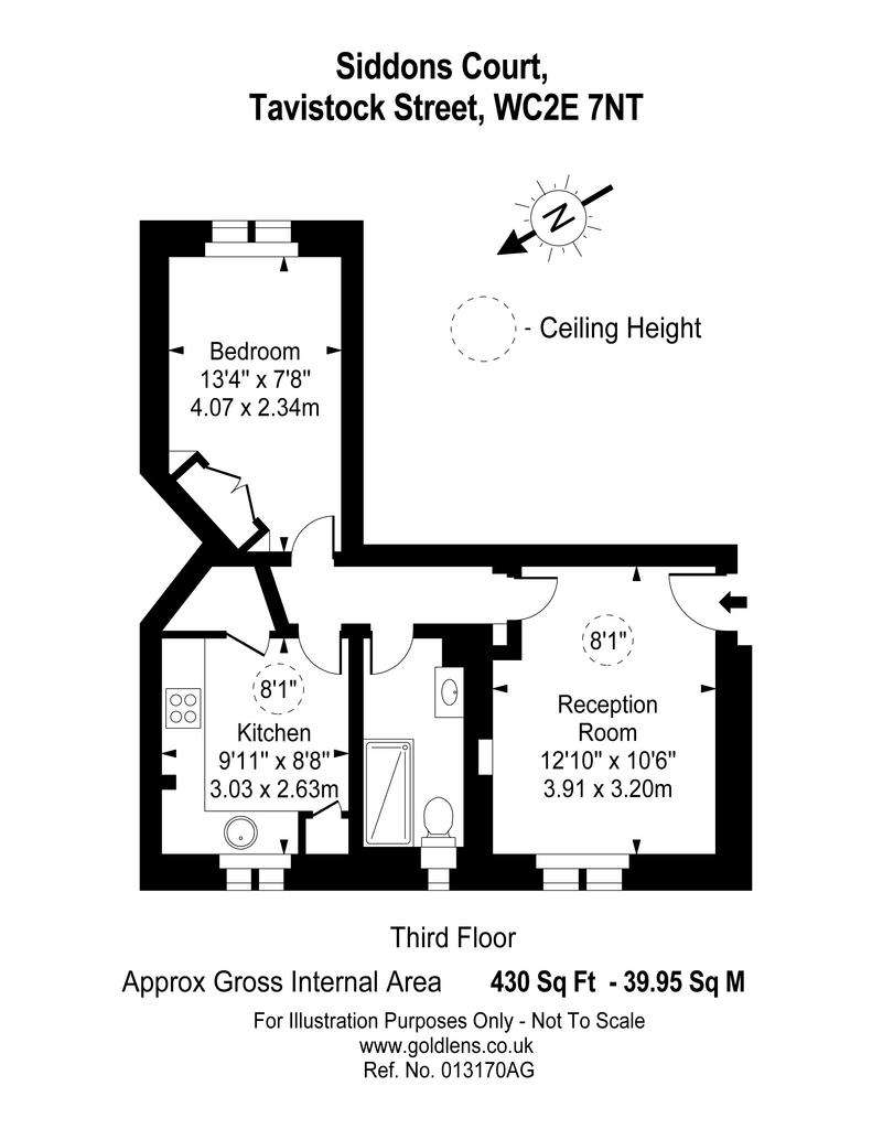 1 bedroom flat to rent - floorplan