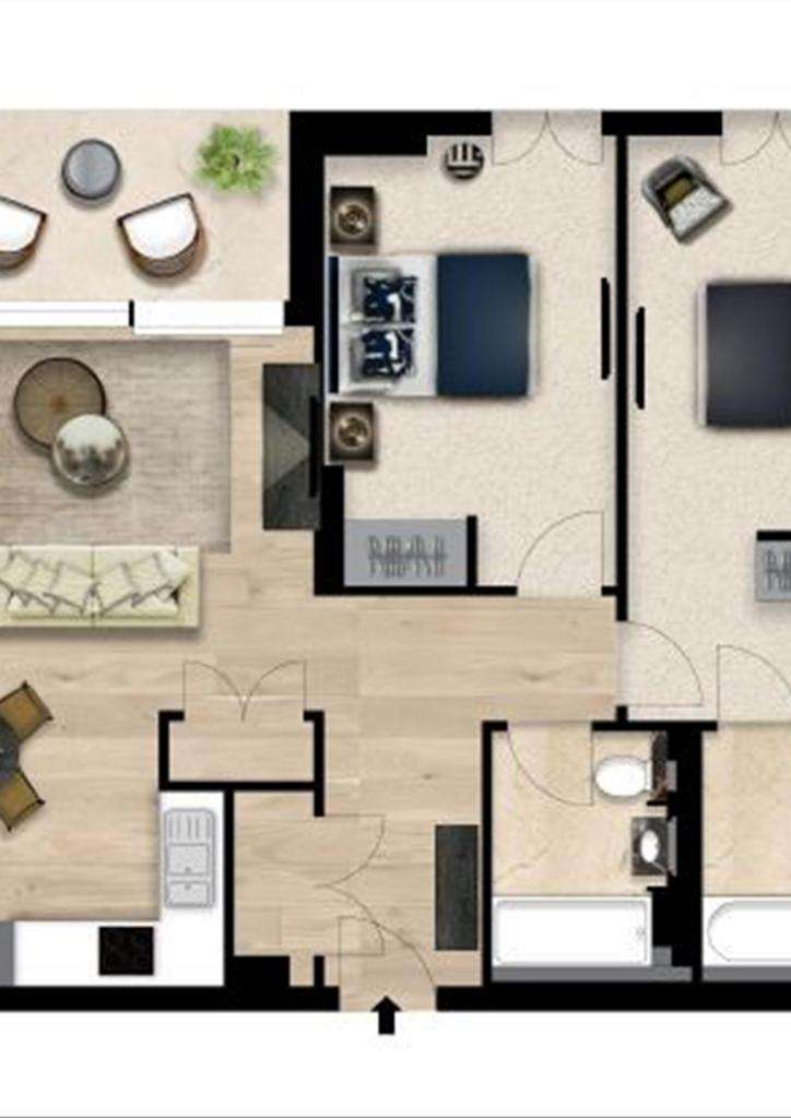 2 bedroom flat to rent - floorplan