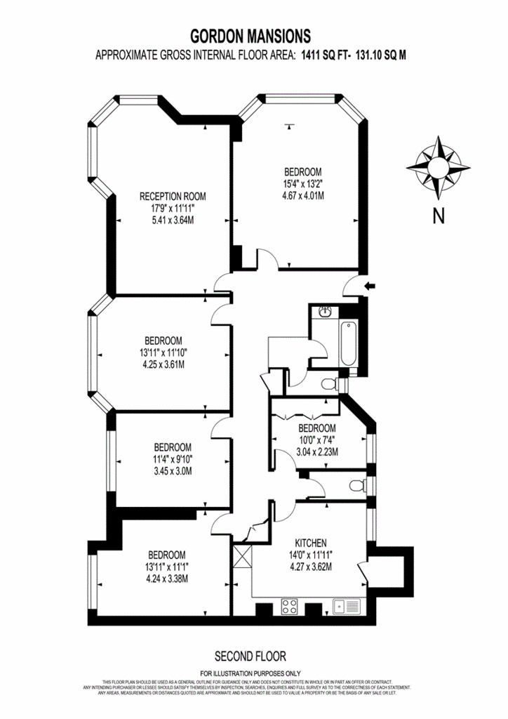 5 bedroom flat to rent - floorplan