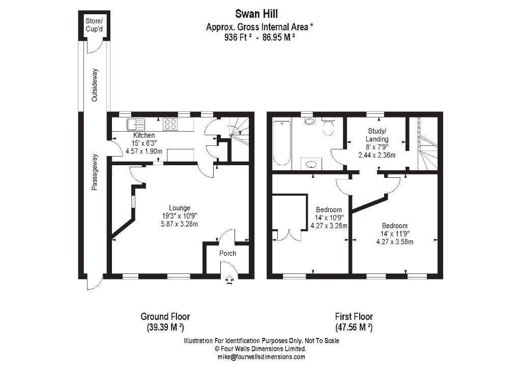 2 bedroom cottage to rent - floorplan