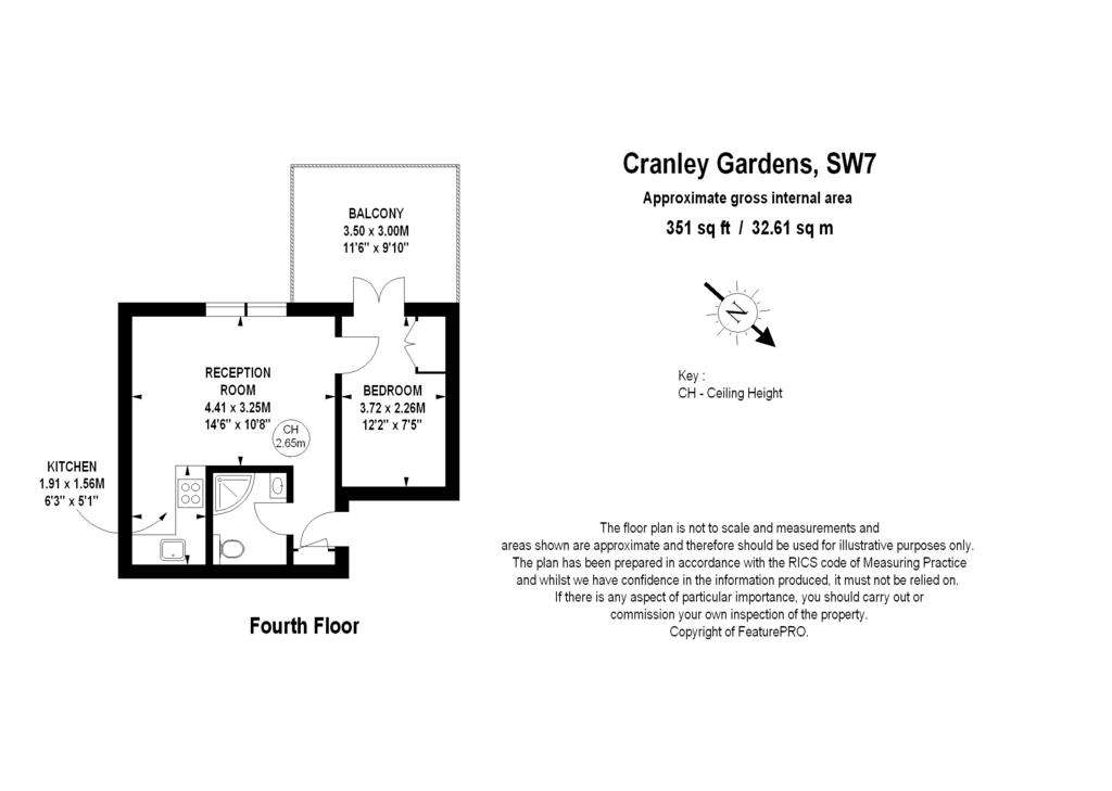 1 bedroom flat to rent - floorplan