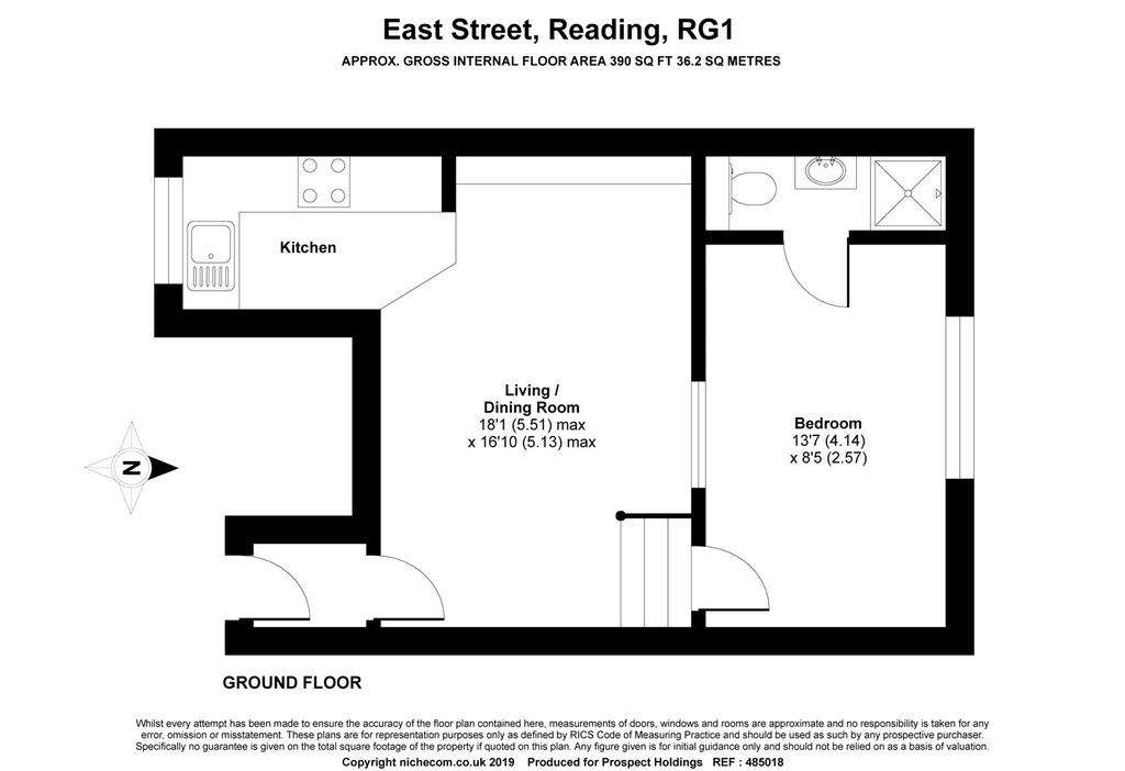 1 bedroom flat to rent - floorplan