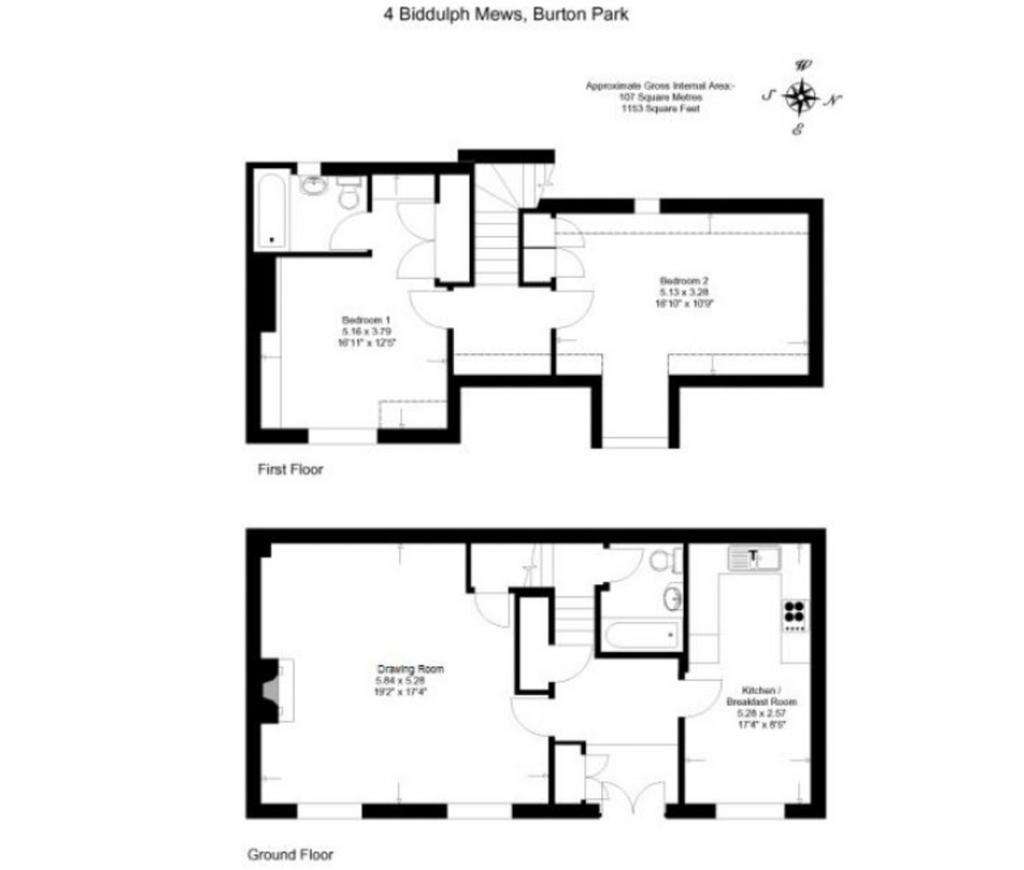 2 bedroom mews house for sale - floorplan