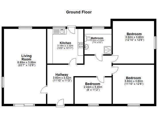 3 bedroom property to rent - floorplan