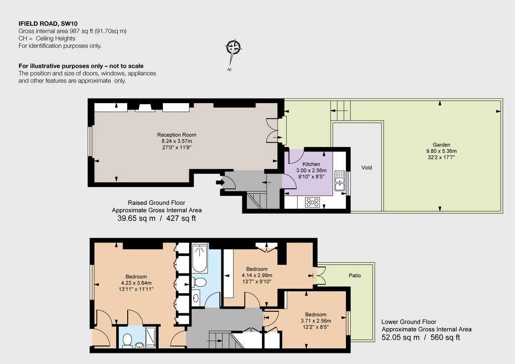 3 bedroom flat to rent - floorplan