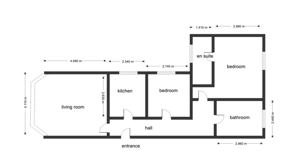 2 bedroom flat to rent - floorplan