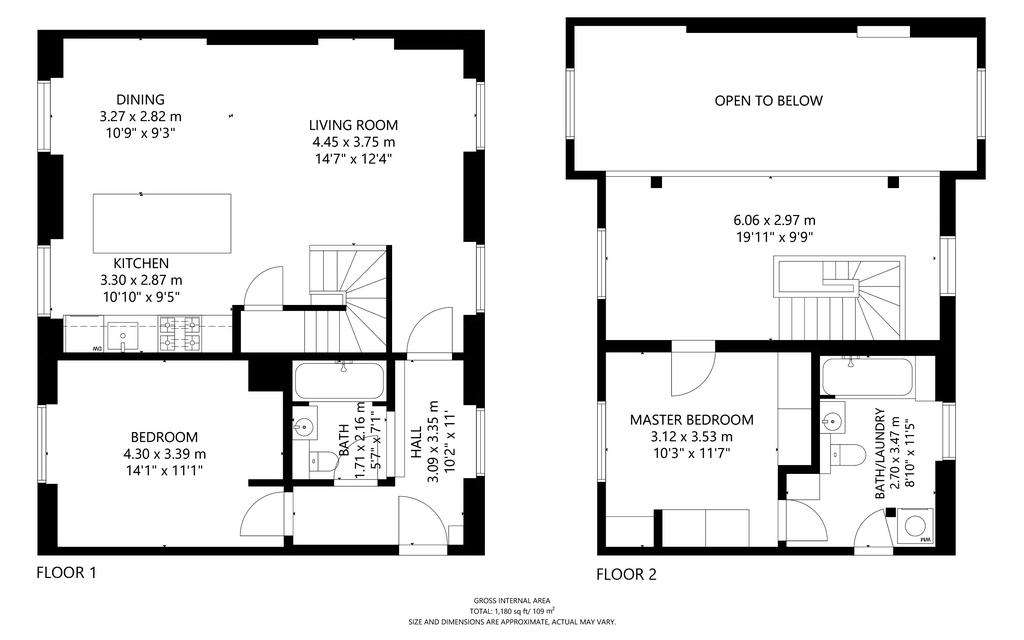 2 bedroom flat to rent - floorplan