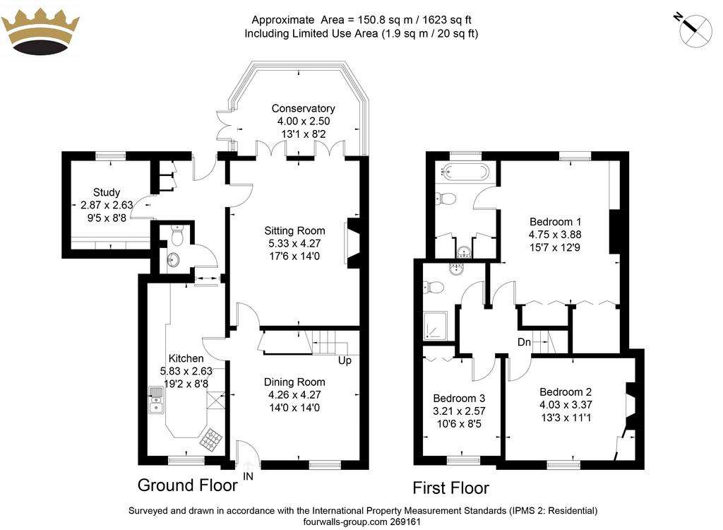 3 bedroom end of terrace house for sale - floorplan