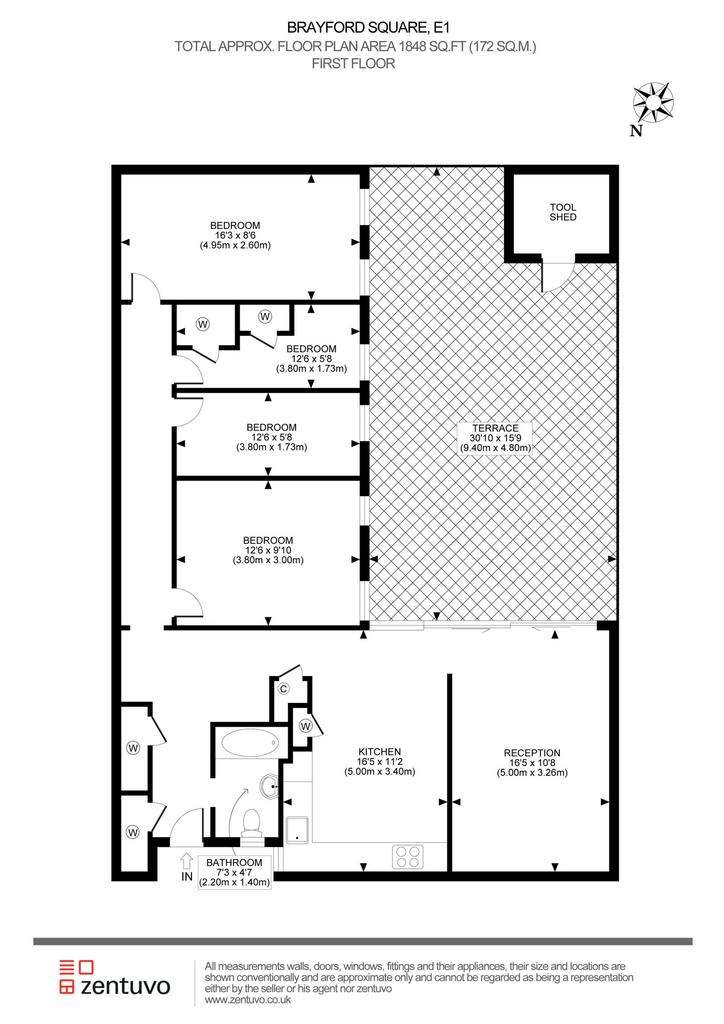 4 bedroom flat to rent - floorplan