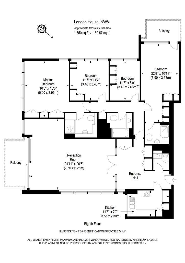 4 bedroom flat to rent - floorplan