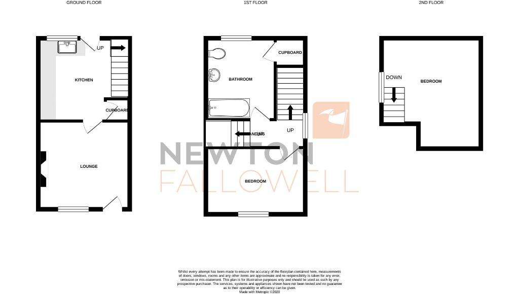 2 bedroom end of terrace house to rent - floorplan