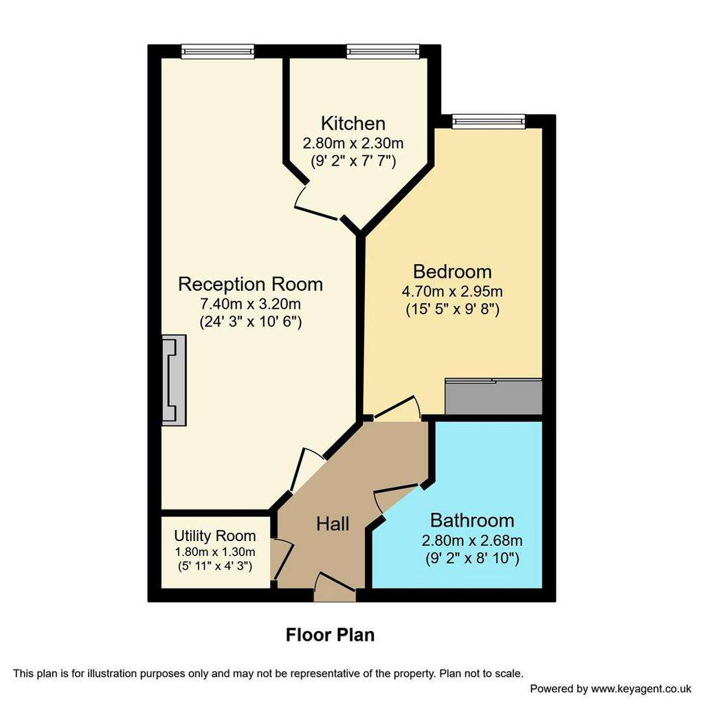 1 bedroom flat for sale - floorplan