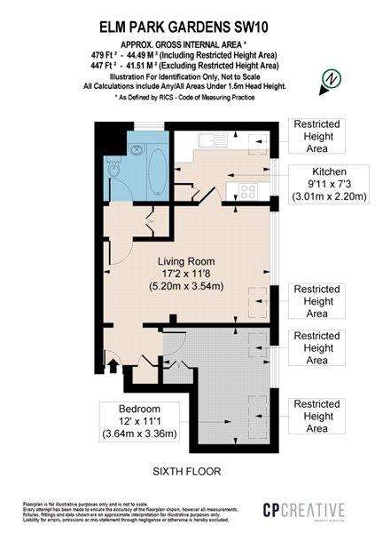 1 bedroom flat to rent - floorplan