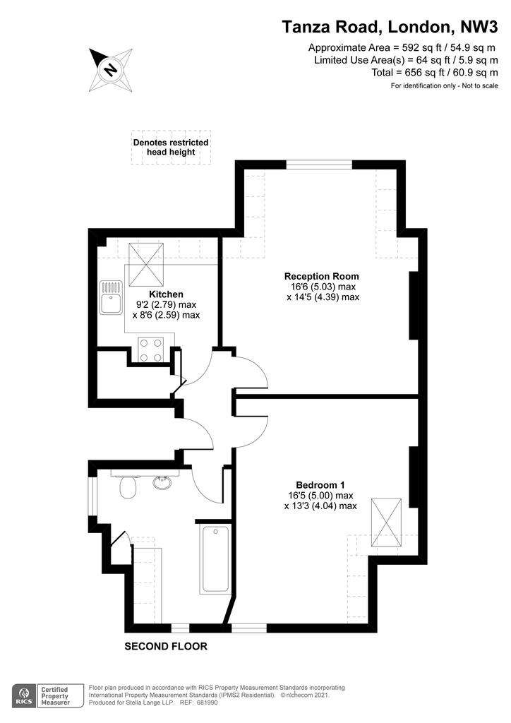 1 bedroom flat to rent - floorplan